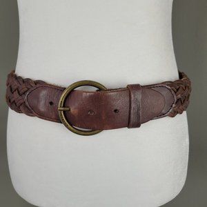 Abercrombie & Fitch Boho Brown Leather Braided Belt L